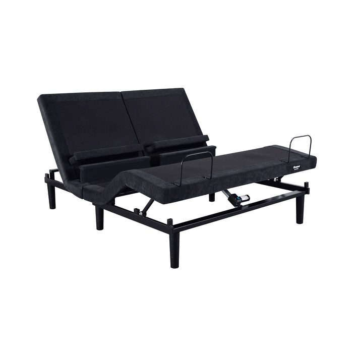 Split-head Beautyrest Black Luxury Adjustable Base with the two head sections at different angles