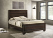 Coaster Fine Furniture Kauffman Bedroom Set | Wood Grain Panels, Antique Brass Hardware & Kenlin Glides | Washed Taupe or Dark Cocoa - Bedplanet