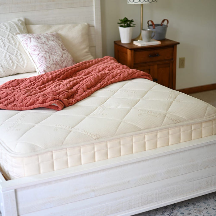 Naturepedic Serenade Organic Hybrid Mattress styled bedroom