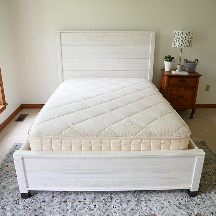 Naturepedic Serenade Organic Hybrid Mattress lifestyle bedroom shot