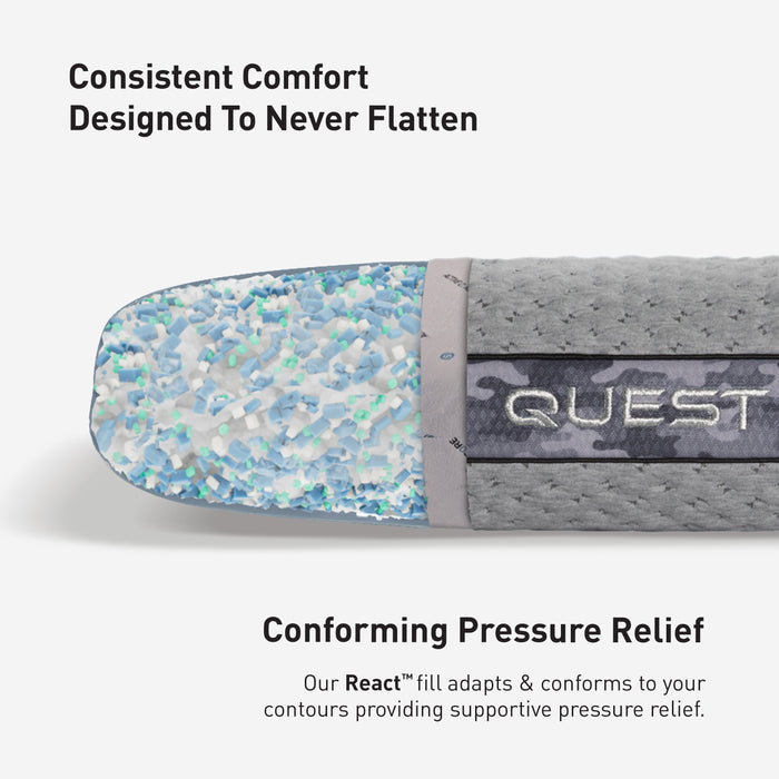 Bedgear Quest Performance® Pillow – Dri-Tec Moisture-Wicking Cover with React Blend Fill for Any Sleep Position