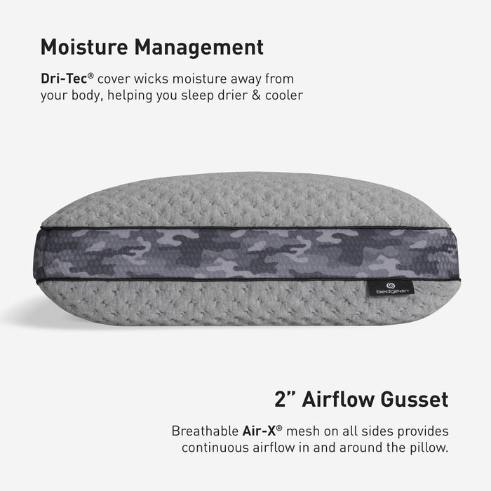 Bedgear Quest Performance® Pillow – Dri-Tec Moisture-Wicking Cover with React Blend Fill for Any Sleep Position