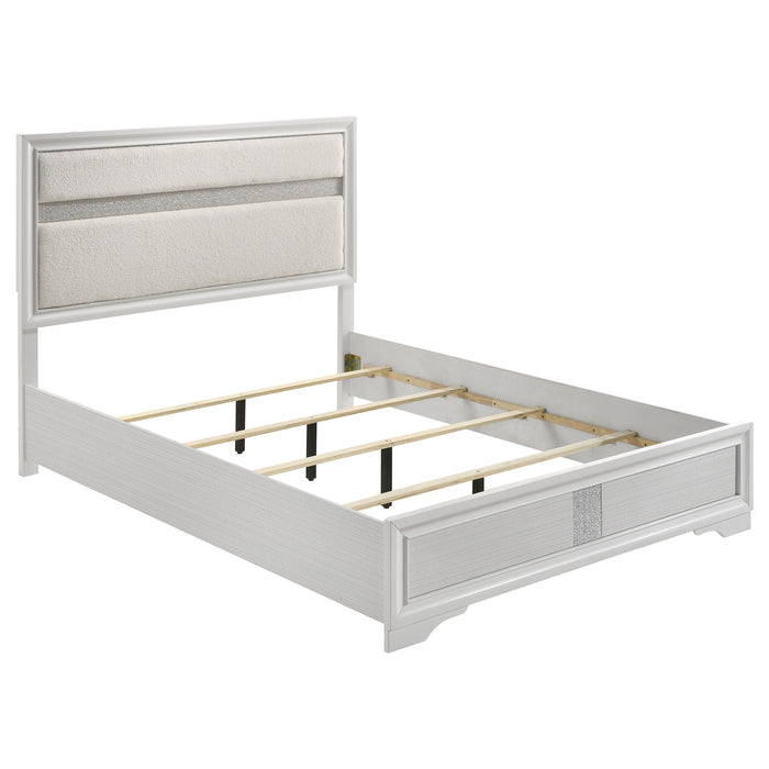Coaster Fine Furniture Miranda Glam Bedroom Set – Textured Finish, Crystal Handles & Secret Jewelry Drawers - Bedplanet