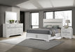 Coaster Fine Furniture Miranda Glam Bedroom Set – Textured Finish, Crystal Handles & Secret Jewelry Drawers - Bedplanet