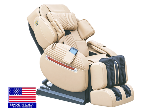 Luraco iRobotics 11 (i11) Royal Edition Medical Massage Chair with 18K Gold Accents - Cream