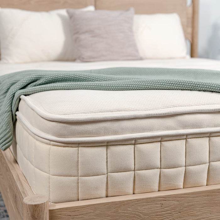 Naturepedic Concerto Pillow Top Hybrid Latex Mattress styled bedroom