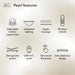 Serta baselogic Pearl Adjustable Base features: lumbar support bar, underbed lighting, massage, wireless remote, zero-gravity, USB A+C ports