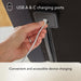 USB A and C charging ports on the Serta baselogic Pearl Adjustable Base