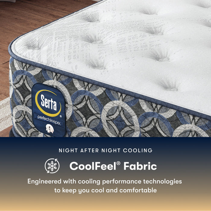 Serta Perfect Sleeper Cascade Ridge Plush cooling cover fabric close-up