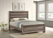 Coaster Fine Furniture Kauffman Bedroom Set | Wood Grain Panels, Antique Brass Hardware & Kenlin Glides | Washed Taupe or Dark Cocoa - Bedplanet