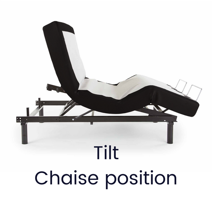 Ergo-Pedic iTilt Incline Therapy Adjustable Bed in Black - Tilt Chaise Position - Bedplanet